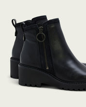 BOTTINES EN CUIR ET FERMETURE ÉCLAIR PAZ NOIR