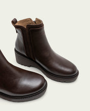 BOTTINES EN CUIR  ET FERMETURE ÉCLAIR PAZ MOKA