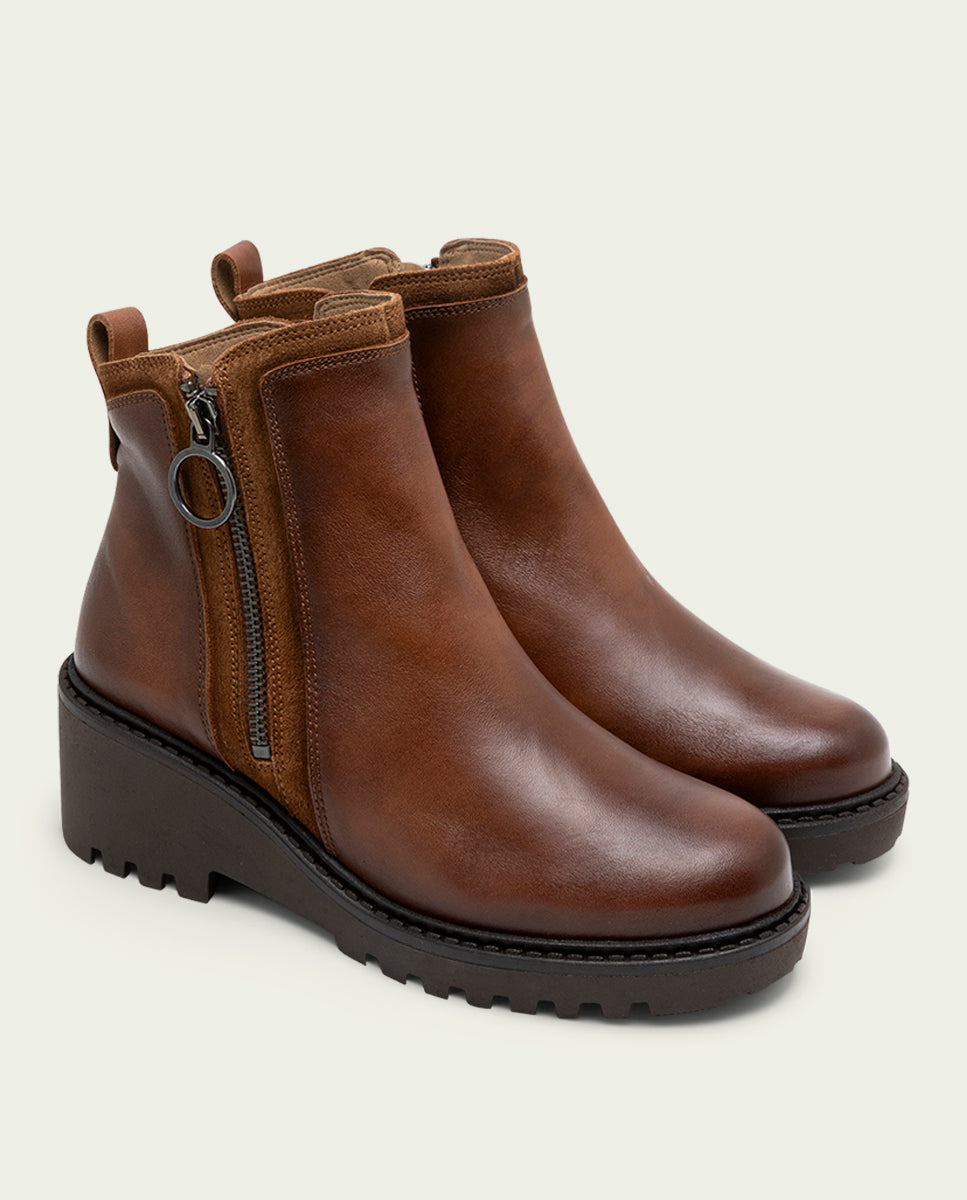 BOTTINES EN CUIR ET FERMETURE ÉCLAIR PAZ CUIR