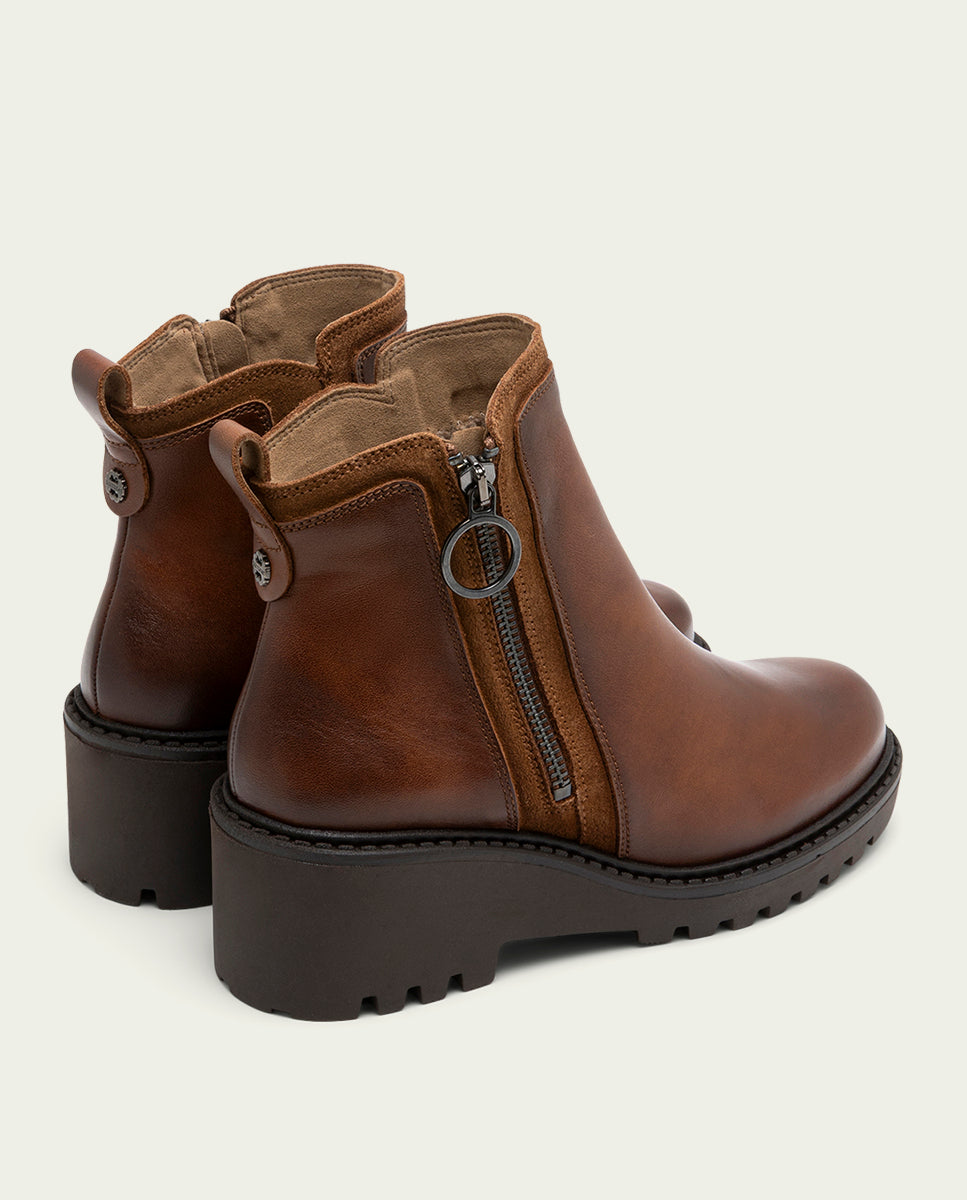 BOTTINES EN CUIR ET FERMETURE ÉCLAIR PAZ CUIR