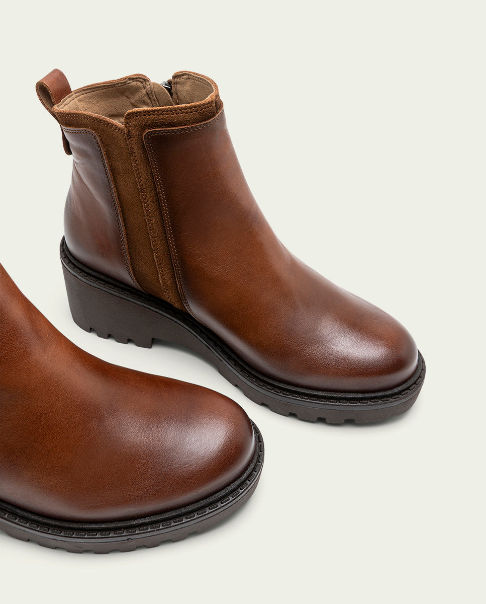 BOTTINES EN CUIR ET FERMETURE ÉCLAIR PAZ CUIR