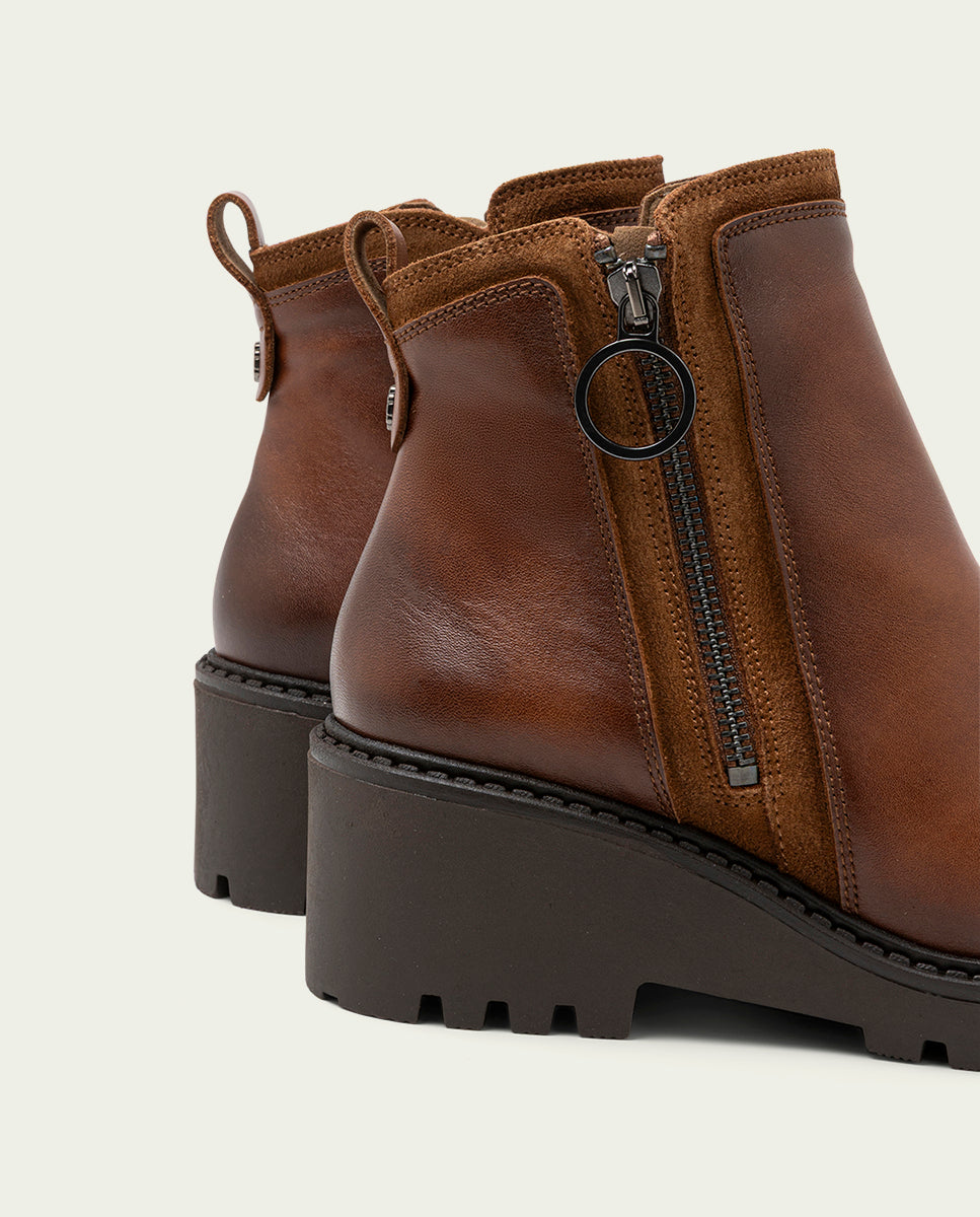 BOTTINES EN CUIR ET FERMETURE ÉCLAIR PAZ CUIR