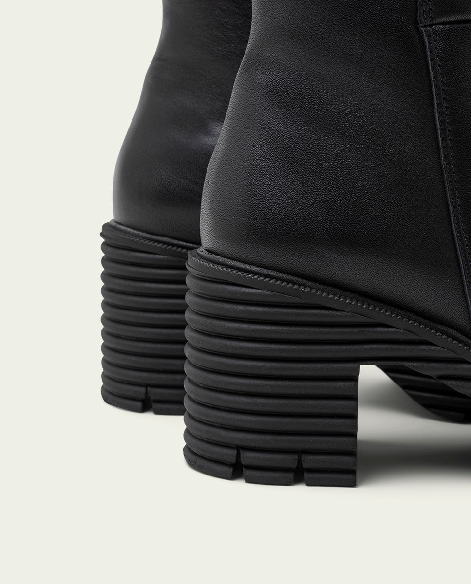BOTTINES EN CUIR AVEC FERMETURE ÉCLAIR SOFÍA NOIR