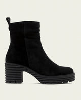 BOTTINES À TALONS EN CUIR AVEC FERMETURE ÉCLAIR SALMA NOIR