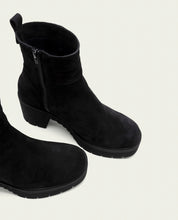 BOTTINES À TALONS EN CUIR AVEC FERMETURE ÉCLAIR SALMA NOIR