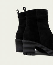 BOTTINES À TALONS EN CUIR AVEC FERMETURE ÉCLAIR SALMA NOIR