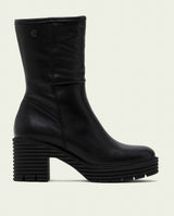BOTTES EN CUIR AVEC FERMETURE ÉCLAIR SONIA NOIR