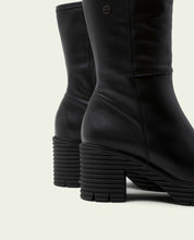 BOTTES EN CUIR AVEC FERMETURE ÉCLAIR SONIA NOIR