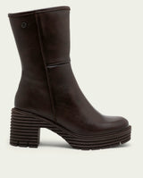 BOTTES EN CUIR AVEC FERMETURE ÉCLAIR SONIA MOKA