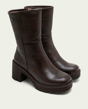 BOTTES EN CUIR AVEC FERMETURE ÉCLAIR SONIA MOKA