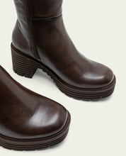 BOTTES EN CUIR AVEC FERMETURE ÉCLAIR SONIA MOKA