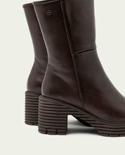 BOTTES EN CUIR AVEC FERMETURE ÉCLAIR SONIA MOKA