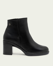 BOTTINES EN CUIR À TALONS TERESA NOIR