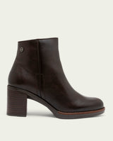 BOTTINES EN CUIR À TALONS TERESA MOKA
