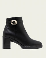 BOTTINES EN CUIR À TALONS TATIANA NOIR