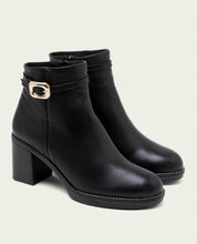 BOTTINES EN CUIR À TALONS TATIANA NOIR