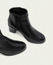 BOTTINES EN CUIR À TALONS TATIANA NOIR