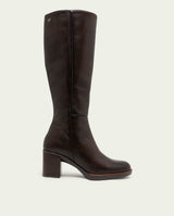 BOTTES EN CUIR À TALONS TRIANA MOKA