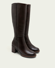 BOTTES EN CUIR À TALONS TRIANA MOKA