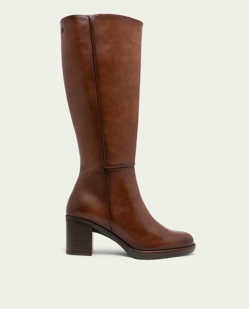 BOTTES EN CUIR À TALONS TRIANA CUERO