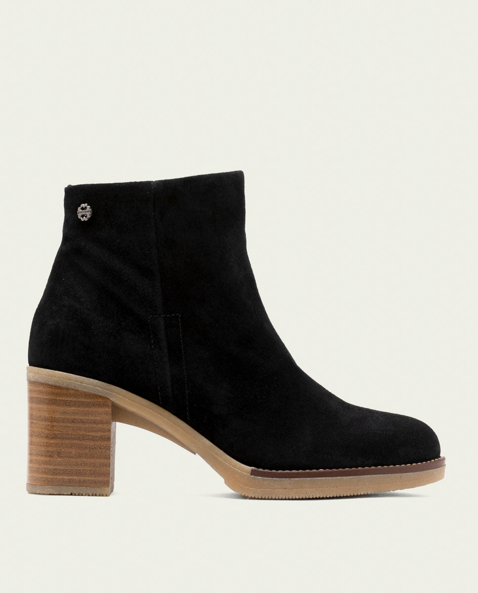 BOTTINES EN CUIR À TALONS TAMARA NOIR