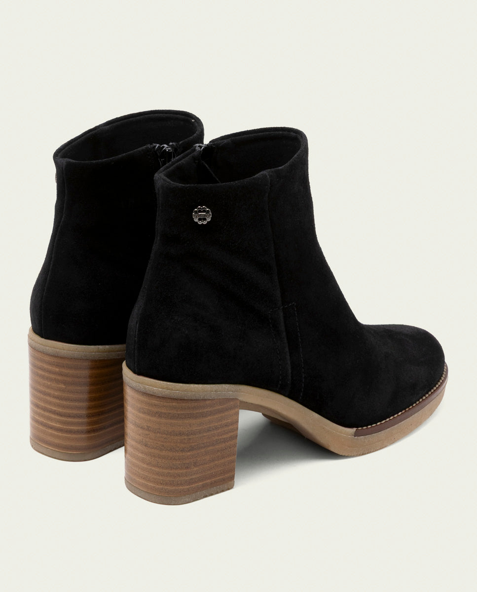 BOTTINES EN CUIR À TALONS TAMARA NOIR