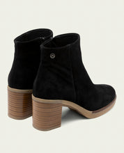BOTTINES EN CUIR À TALONS TAMARA NOIR