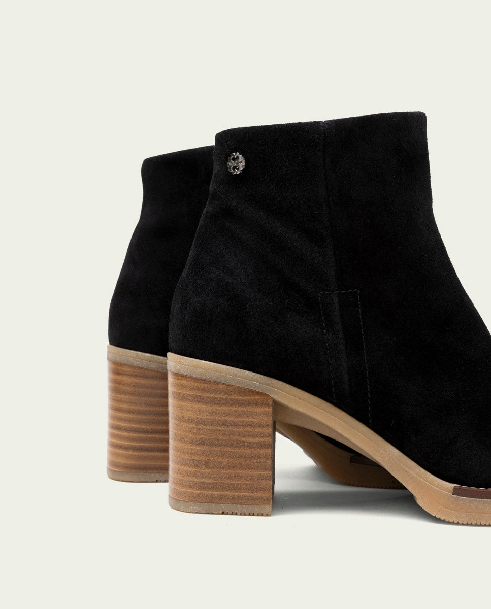 BOTTINES EN CUIR À TALONS TAMARA NOIR