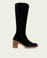 BOTTES EN CUIR À TALONS TINA NOIR
