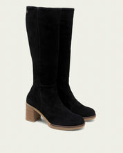 BOTTES EN CUIR À TALONS TINA NOIR