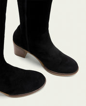 BOTTES EN CUIR À TALONS TINA NOIR