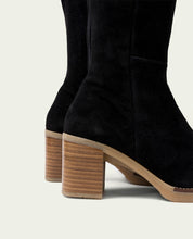BOTTES EN CUIR À TALONS TINA NOIR