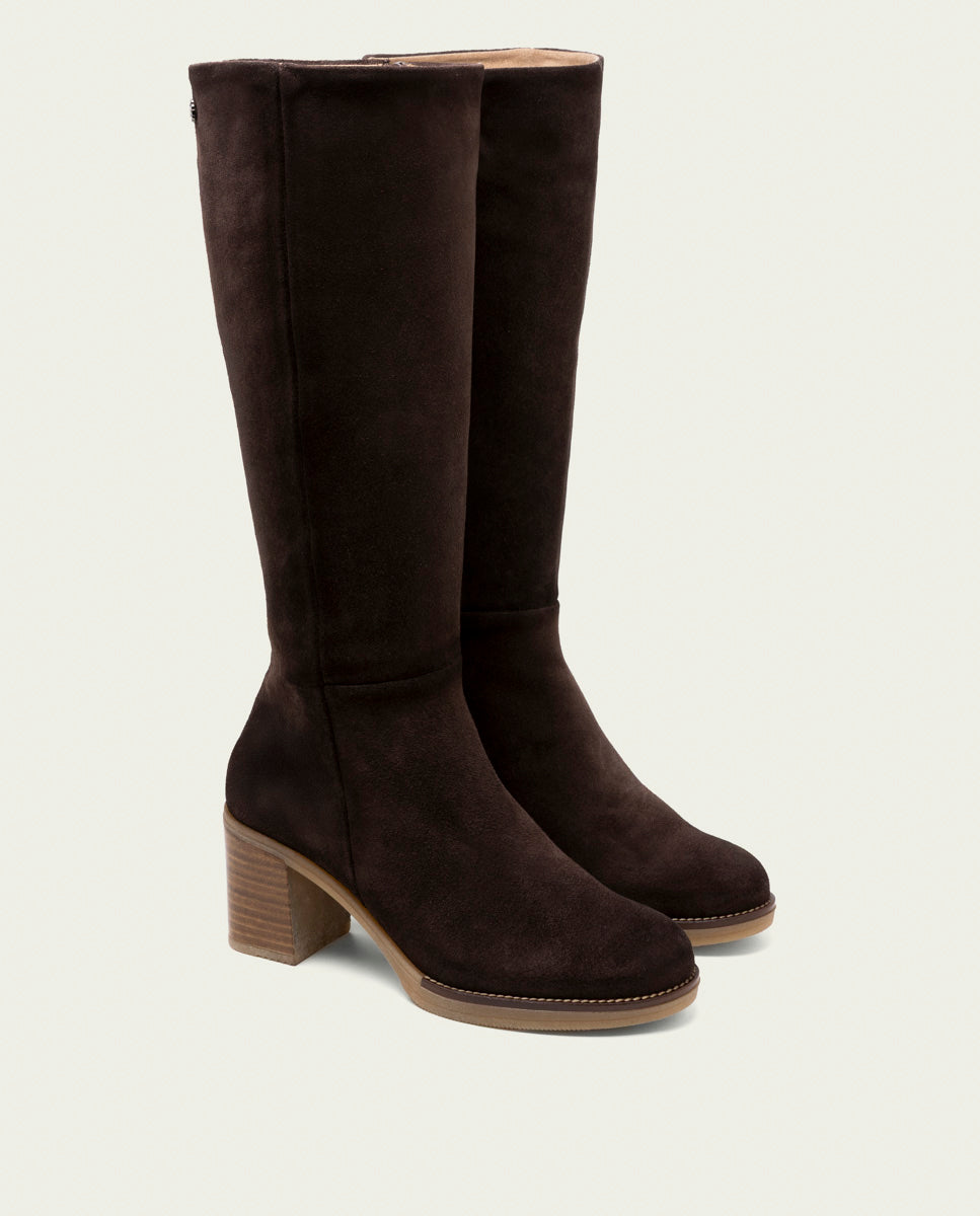 BOTTES EN CUIR À TALONS TINA MOKA