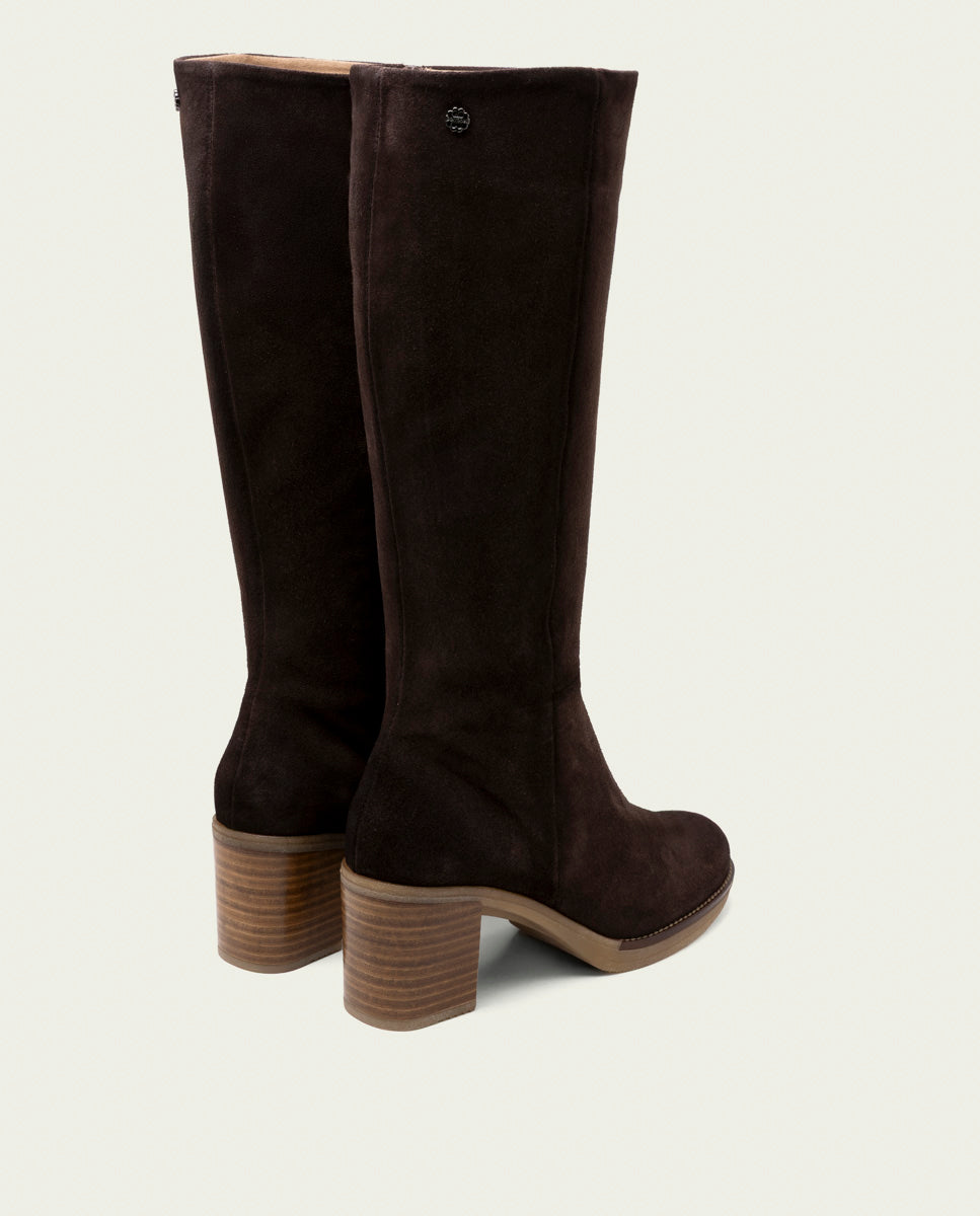 BOTTES EN CUIR À TALONS TINA MOKA