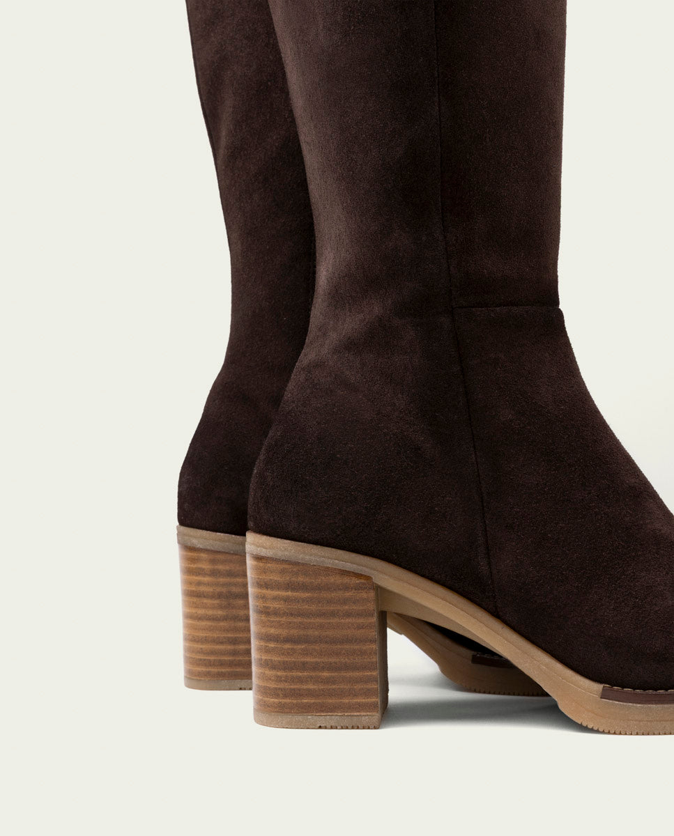 BOTTES EN CUIR À TALONS TINA MOKA