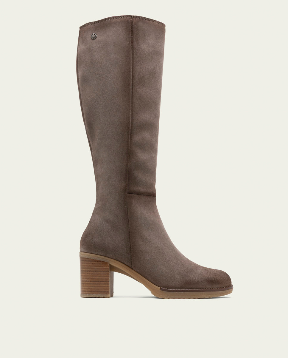 BOTTES EN CUIR À TALONS TINA GRIS