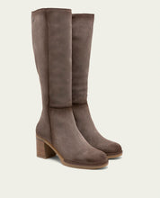 BOTTES EN CUIR À TALONS TINA GRIS
