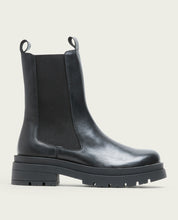 BOTTINES TRACK EN CUIR AVEC ÉLASTIQUES NAÍN NOIR