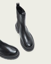 BOTTINES TRACK EN CUIR AVEC ÉLASTIQUES NAÍN NOIR