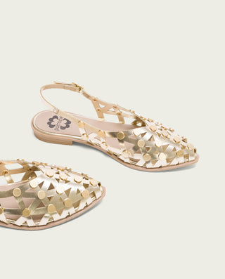 BALERINE PLATE CLOUTÉS DORÉ RANIA