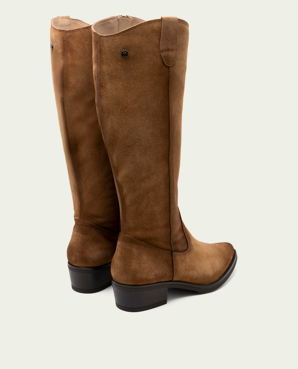 BOTTES EN CUIR À TIGE LARGE MANUELA CUERO