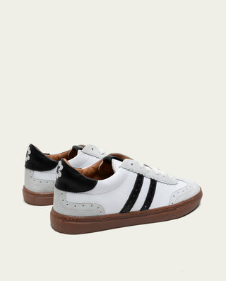 BASKETS SPORT CUIR BLANC ET NOIR OSLO