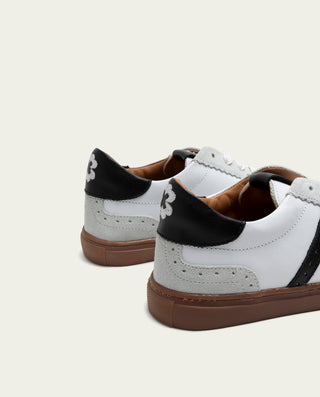 BASKETS SPORT CUIR BLANC ET NOIR OSLO