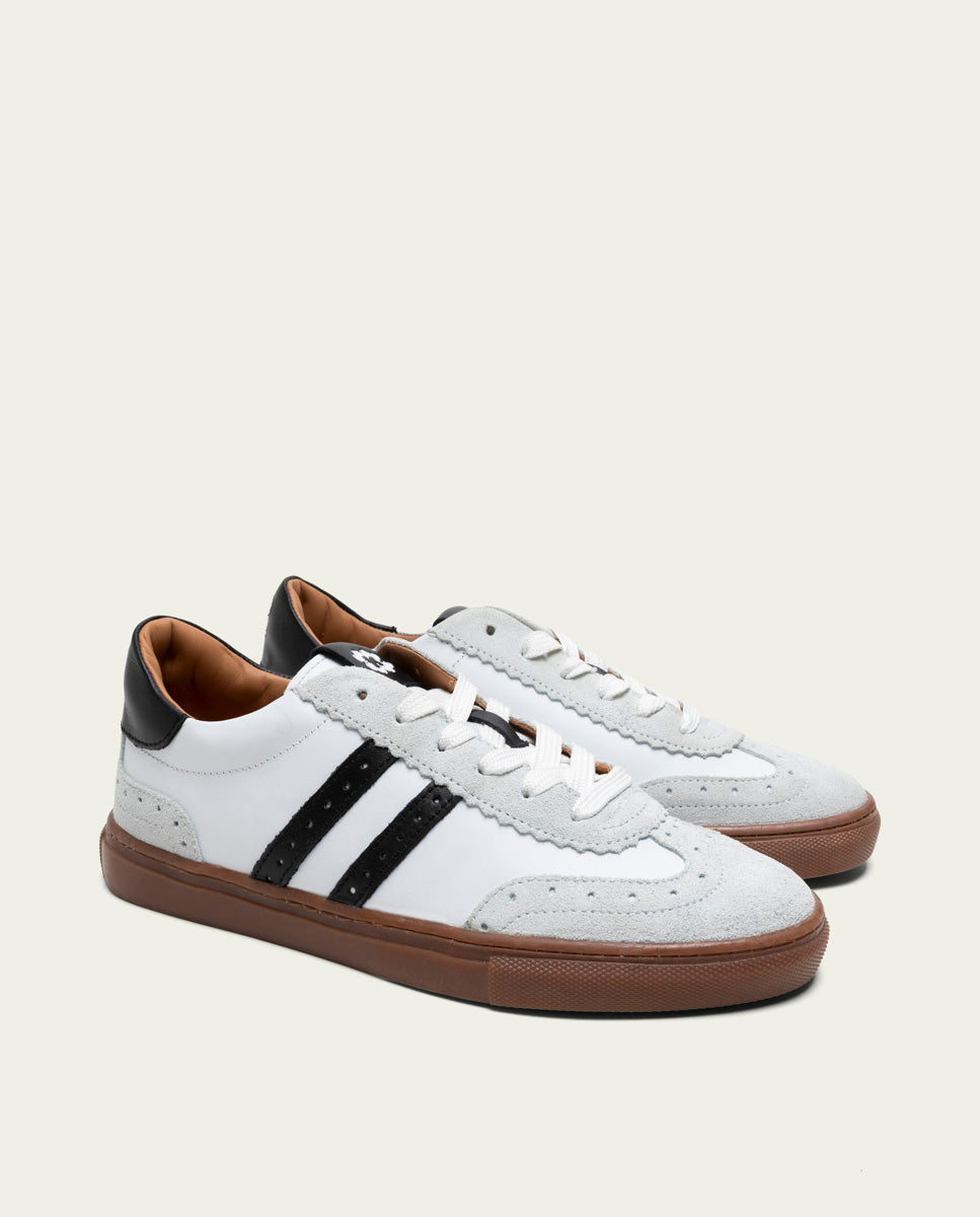BASKETS SPORT CUIR BLANC ET NOIR CHLOE