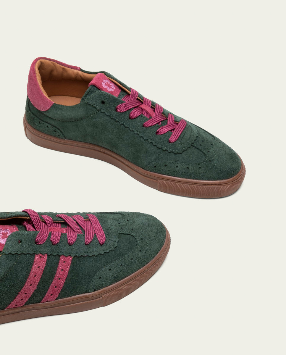 BASKETS SPORT DAIM VERT ET ROSE BERLIN