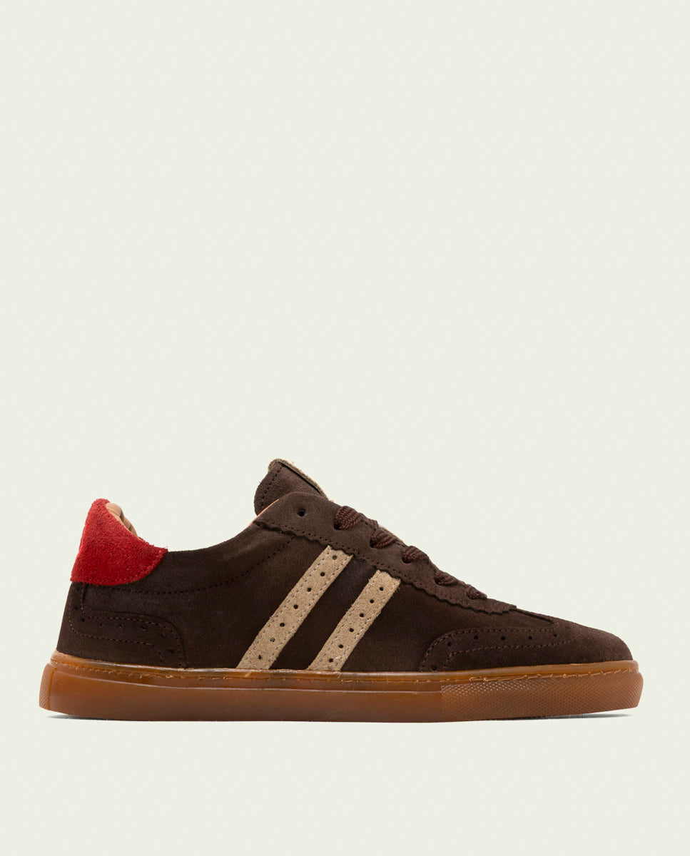 BASKETS SPORT DAIM MOKA BEIGE ROUGE GRETA