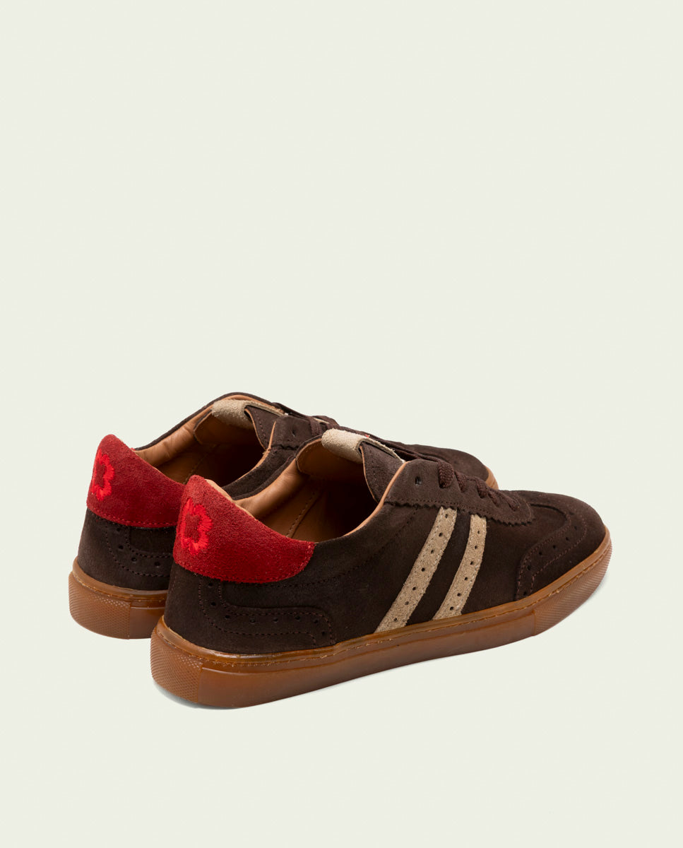 BASKETS SPORT DAIM MOKA BEIGE ROUGE GRETA