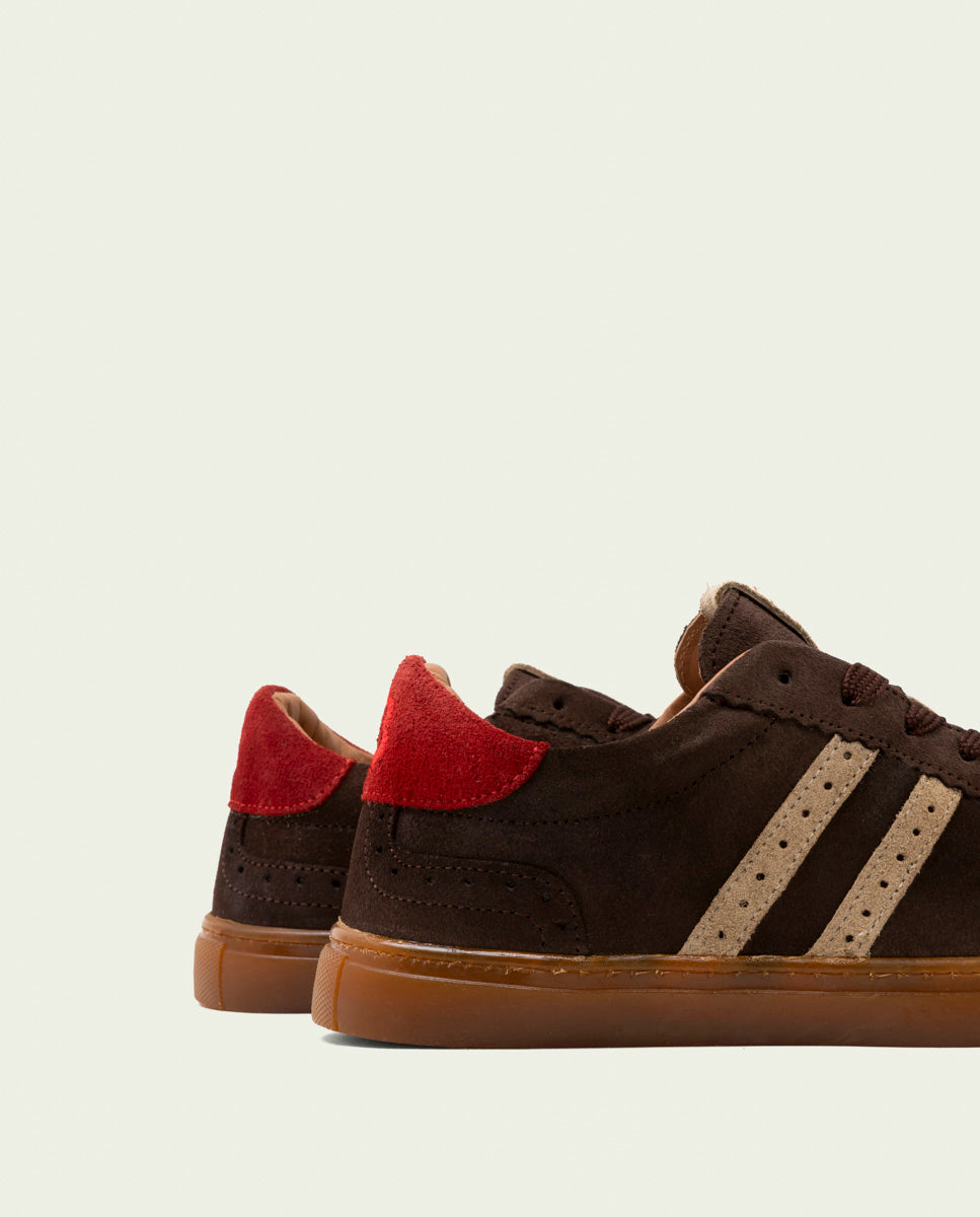 BASKETS SPORT DAIM MOKA BEIGE ROUGE GRETA