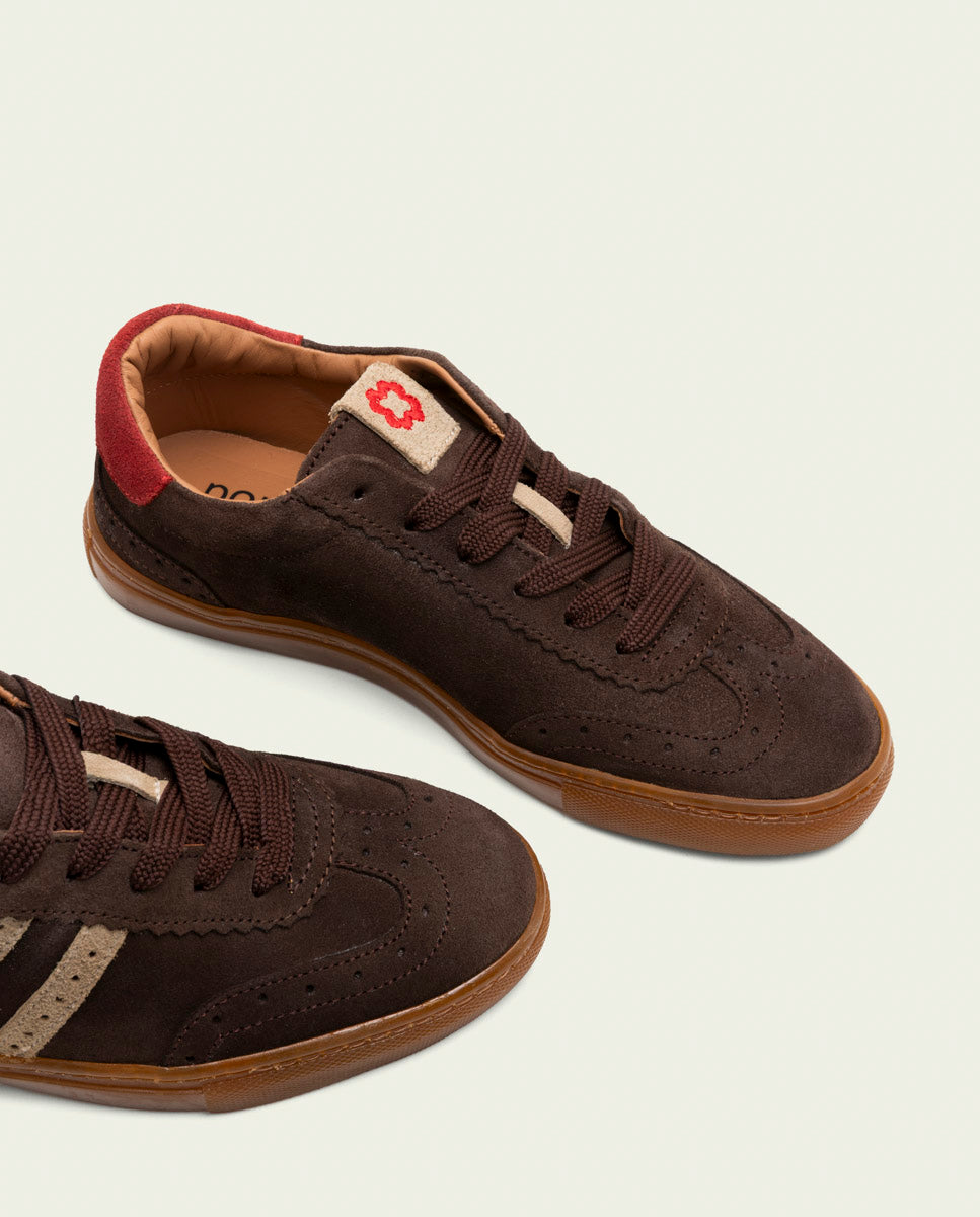 BASKETS SPORT DAIM MOKA BEIGE ROUGE GRETA