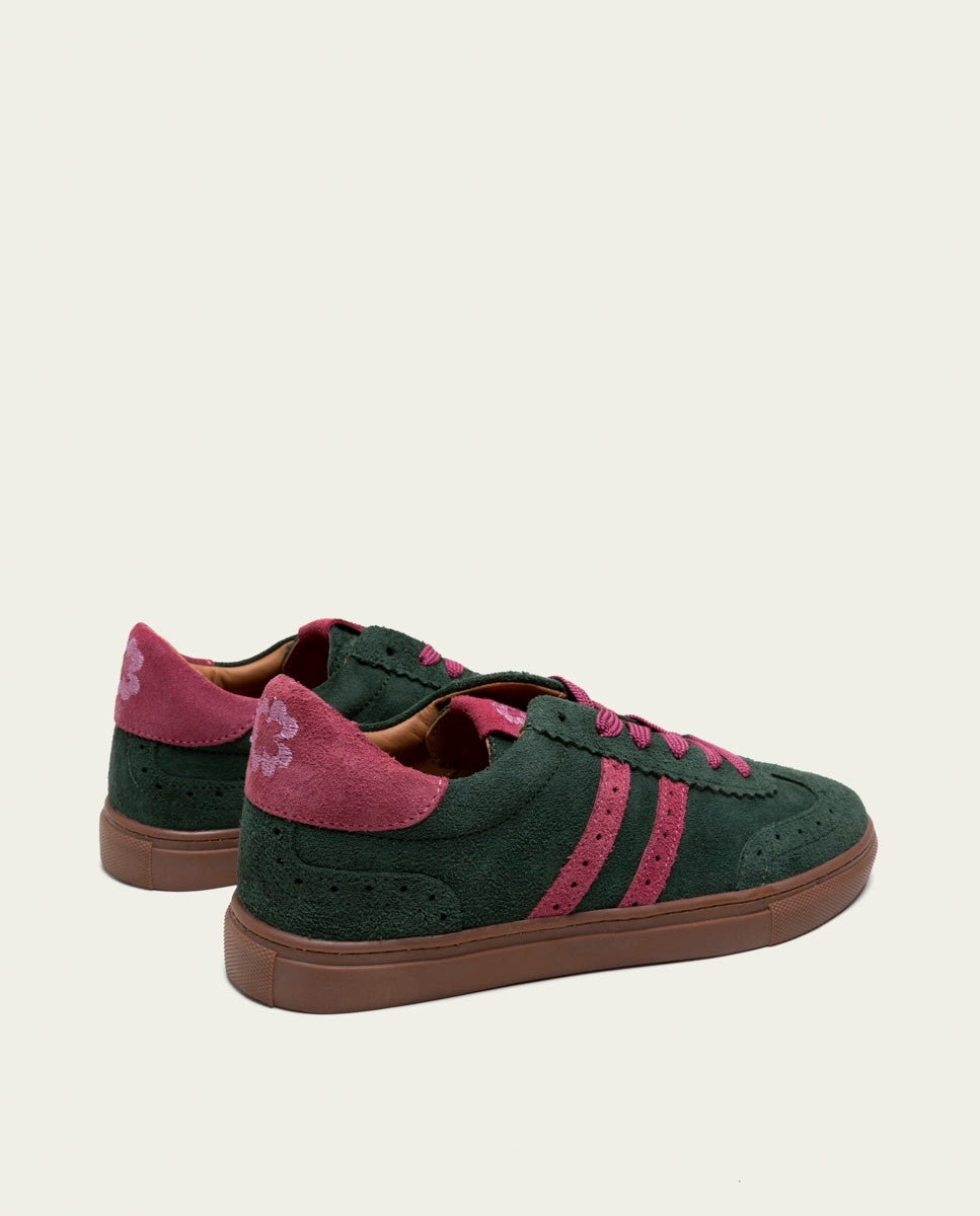 BASKETS SPORT DAIM VERT ET ROSE GRETA